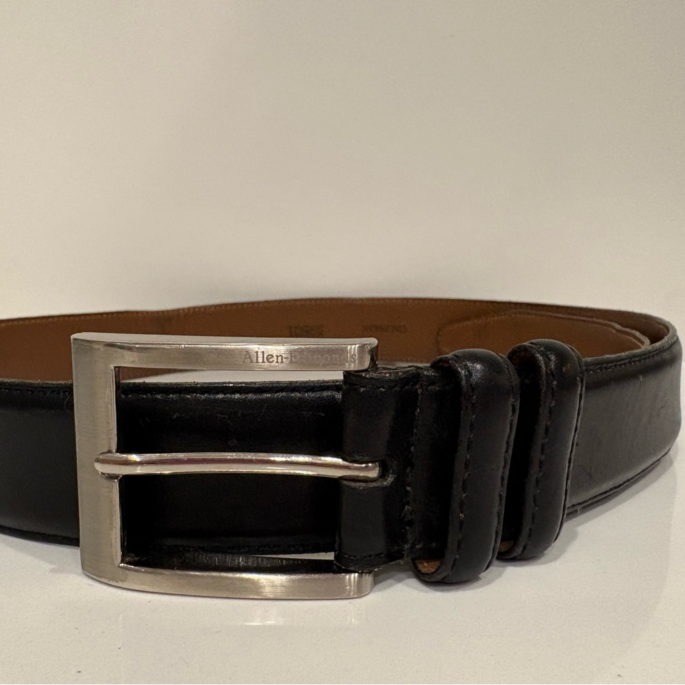 Allen Edmonds Black Leather Belt Size 38